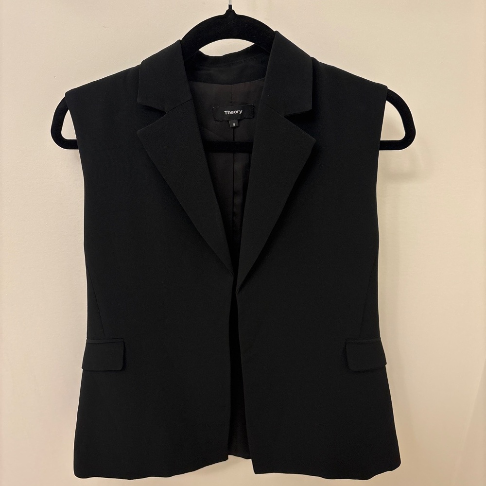 Theory Modern Suit Vest in Black, Women’s Size 4